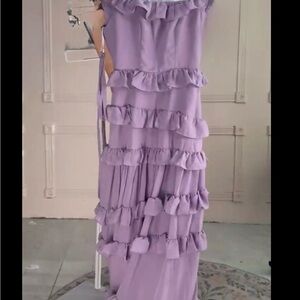 Elegant Purple Ruffle Dress